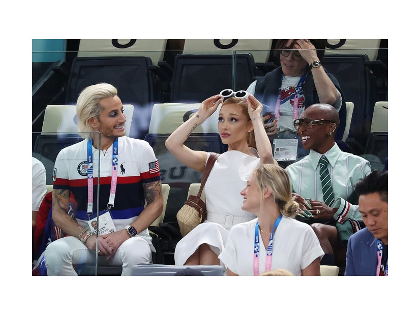 パリ五輪女子体操会場に訪れたアリアナ・グランデ／photo by Getty Images