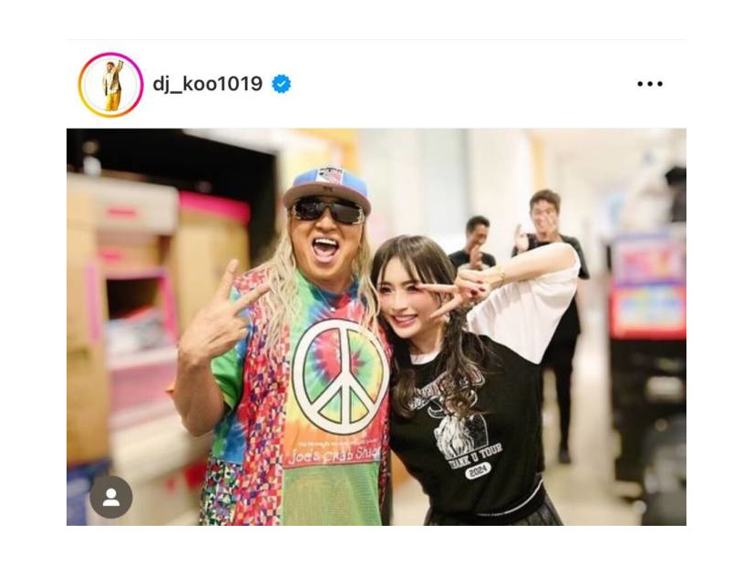 DJ KOO、浜崎あゆみとパシャリ！笑顔の仲良しSHOTに反響「最強コンビ！！！」「めちゃ楽しそう」