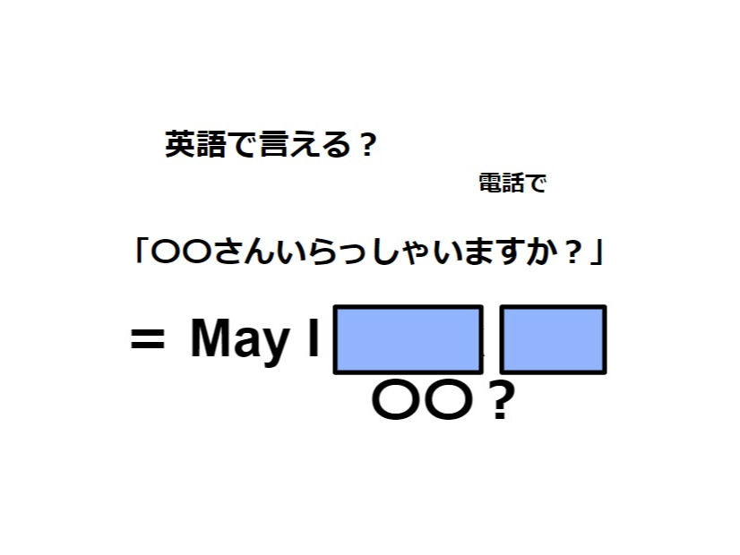 英語で「〇〇さんいらっしゃいますか？」はなんて言う？