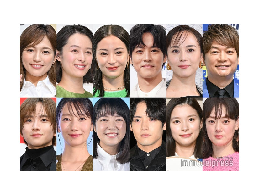 （上段左から）川口春奈、清野菜名、広瀬すず、松坂桃李、比嘉愛未、香取慎吾（下段左から）板垣李光人、波瑠、上白石萌音、赤楚衛二、芳根京子、市川実日子（C）モデルプレス