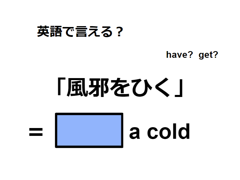 英語で「風邪をひく」はなんて言う？