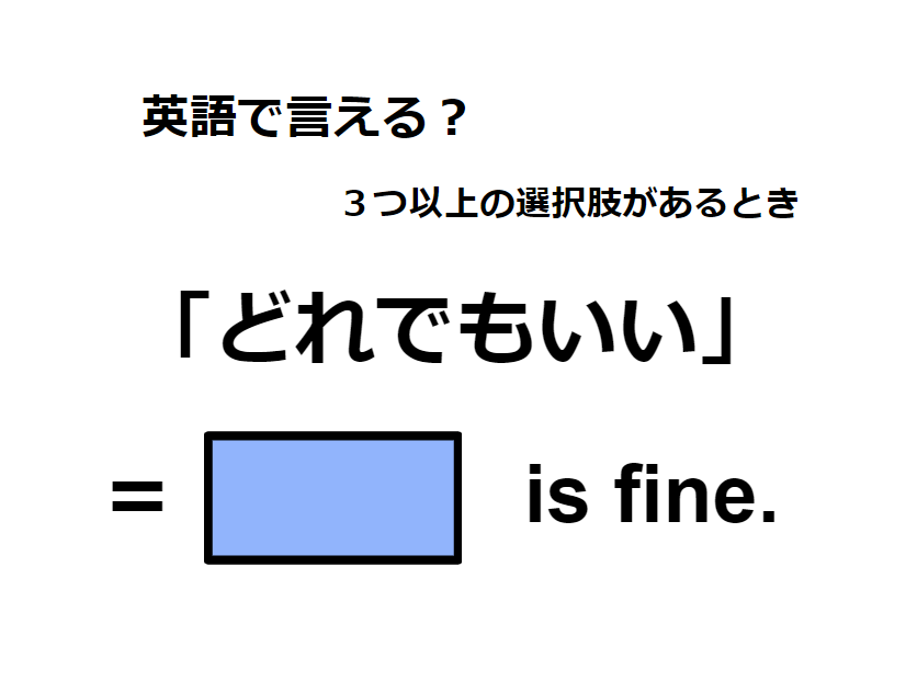 英語で「どれでもいい」はなんて言う？