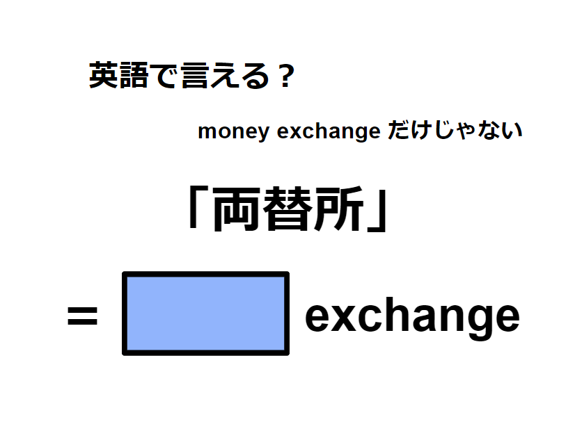 英語で「両替所」はなんて言う？