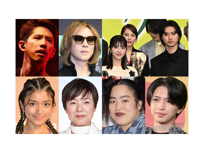 （上段左から）ONE OK ROCK・Taka／Photo by Getty Images、YOSHIKI、浜辺美波、山崎賢人（下段左から）ローラ、桃井かおり、ゆりやんレトリィバァ、岩橋玄樹