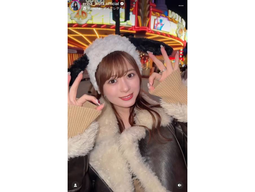 モー娘。卒業発表の生田衣梨奈、まるでユニバデート？お茶目なカチューシャ姿に反響「最高にかわいい」「美少女」