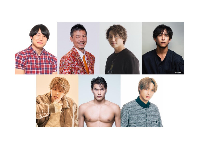 （上段左から）青木マッチョ、岩永洋昭、金子侑司、佐野岳（下段左から）SEIYA、 中村克、平野泰新（提供写真）