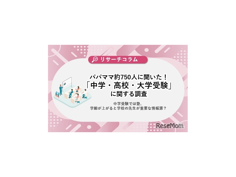 パパママ約750人に聞いた！「中学・高校・大学受験」に関する調査