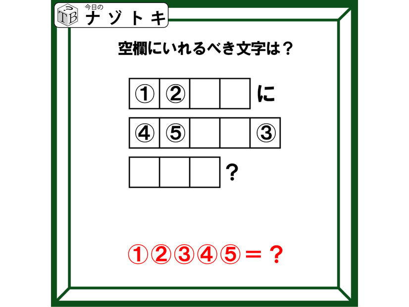 「空欄にいれるべき文字は？」マスにあてはまる文字を考えよう！【難易度LV.３クイズ】