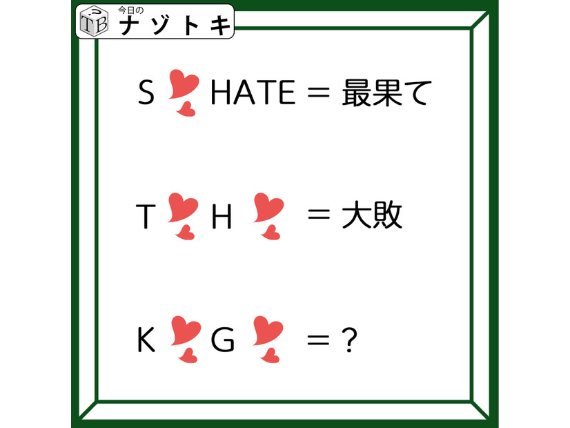 「アルファベットとハートマーク！」何と書いてある？解釈が大事！【難易度LV.2クイズ】