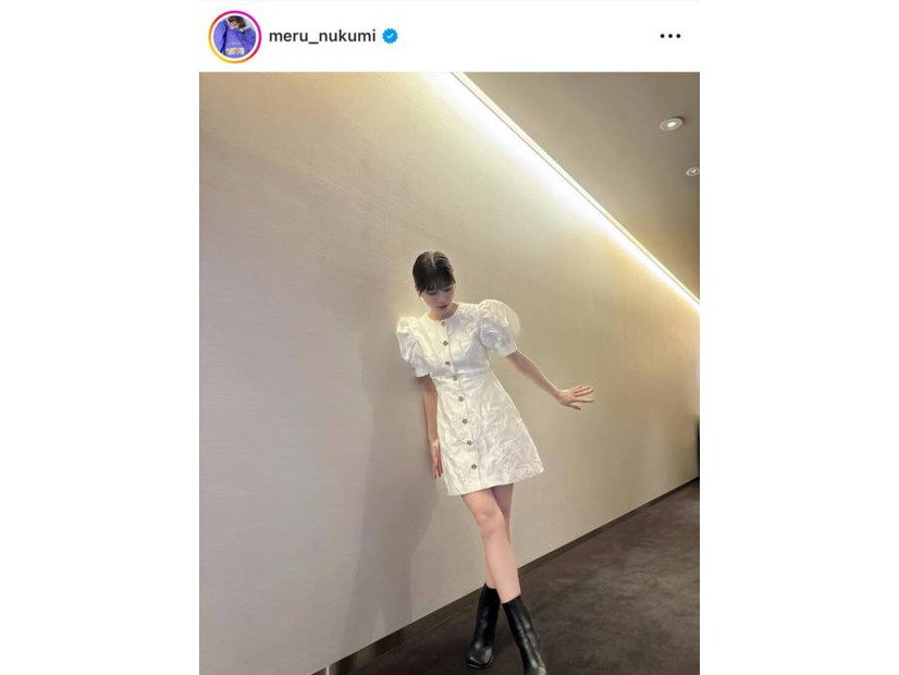 めるる、ほっそり美脚披露のミニワンピSHOTに反響「天使かと思った！！」「スタイルいい」
