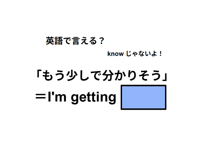 英語で「もう少しで分かりそう」はなんて言う？
