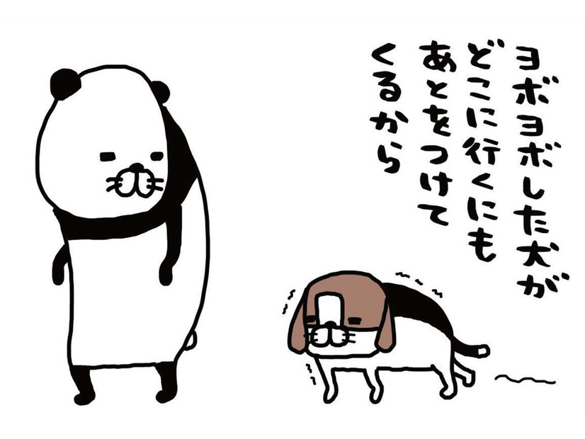 愛犬に洋服を着せてその間に手を入れてなでる…あたたかい【パンダと犬 ＃12】