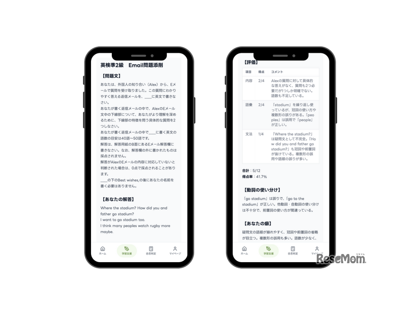 見やすい採点結果