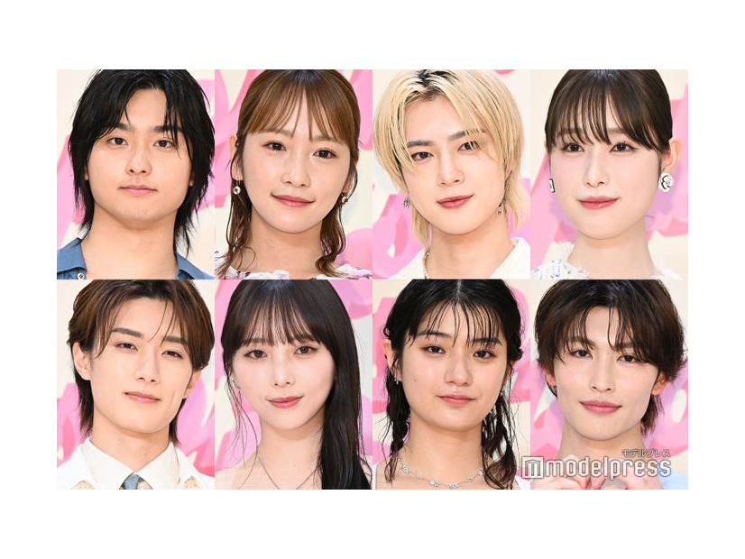 （上段左から）奥平大兼、川栄李奈、佐野雄大、高橋ひかる（下段左から）山中柔太朗、与田祐希、蒔田彩珠、増子敦貴（C）モデルプレス