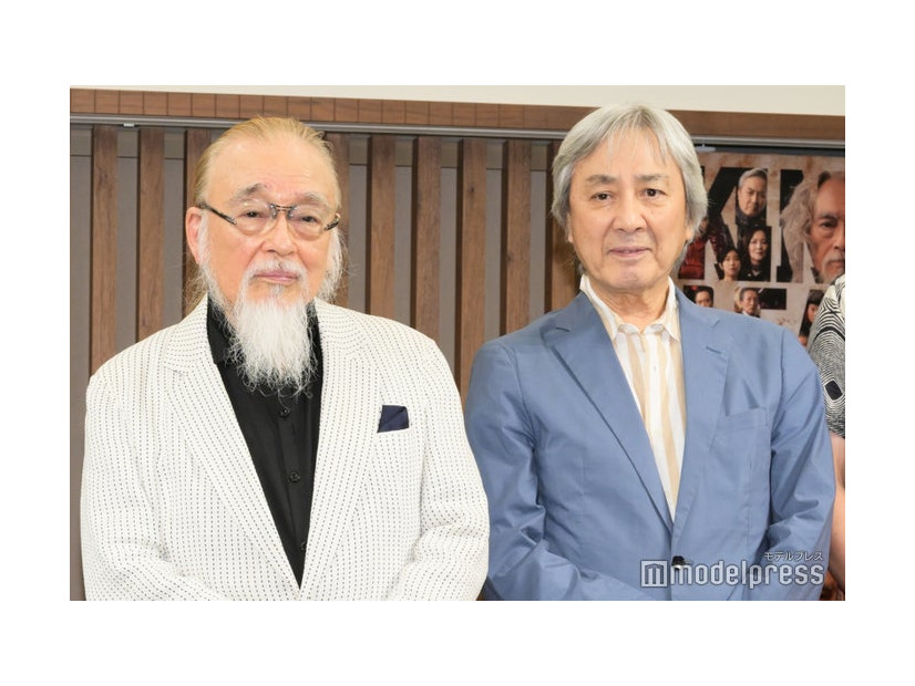 「舞台リア王2025」発表記者会見に出席した横内正、田村亮（C）モデルプレス