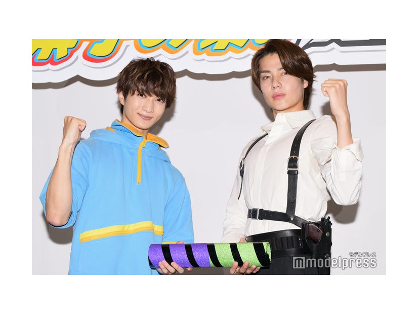 仮面ライダーガヴ＆仮面ライダーゼッツ バトンタッチイベントに出席した知念英和、今井⻯太郎（C）モデルプレス