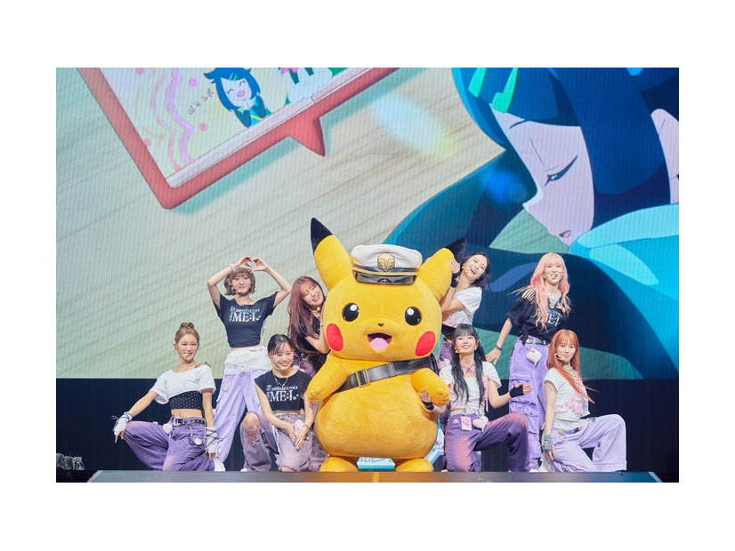 キャプテンピカチュウとME:I『2025 ME:I 1ST ARENA LIVE TOUR “THIS IS ME:I” 』神奈川公演（C）LAPONE GIRLS  （C）Nintendo・Creatures・GAME FREAK・TV Tokyo・ShoPro・JR Kikaku （C） Pokémon