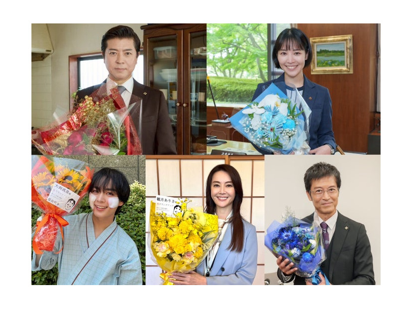 （上段左から）上川隆也、吉谷彩子（下段左から）大西流星、観月ありさ、寺脇康文（C）「能面検事」製作委員会