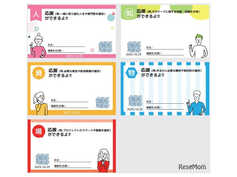 来場者が中高生に手渡すカード（イメージ）