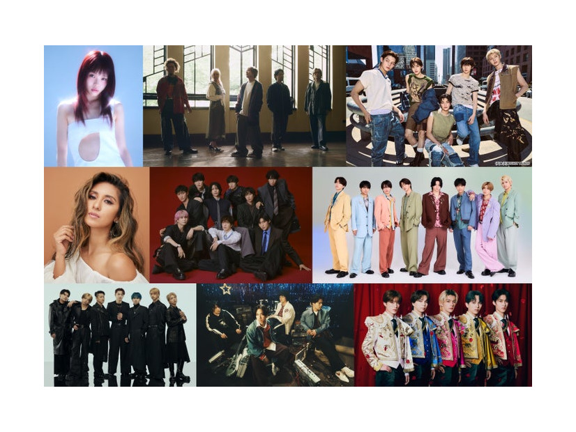 （上段左から）アイナ・ジ・エンド、Aqua Timez、CORTIS（中段左から）シェネル、Snow Man、timelesz（下段左から）BE:FIRST、マカロニえんぴつ、M!LK（提供写真）