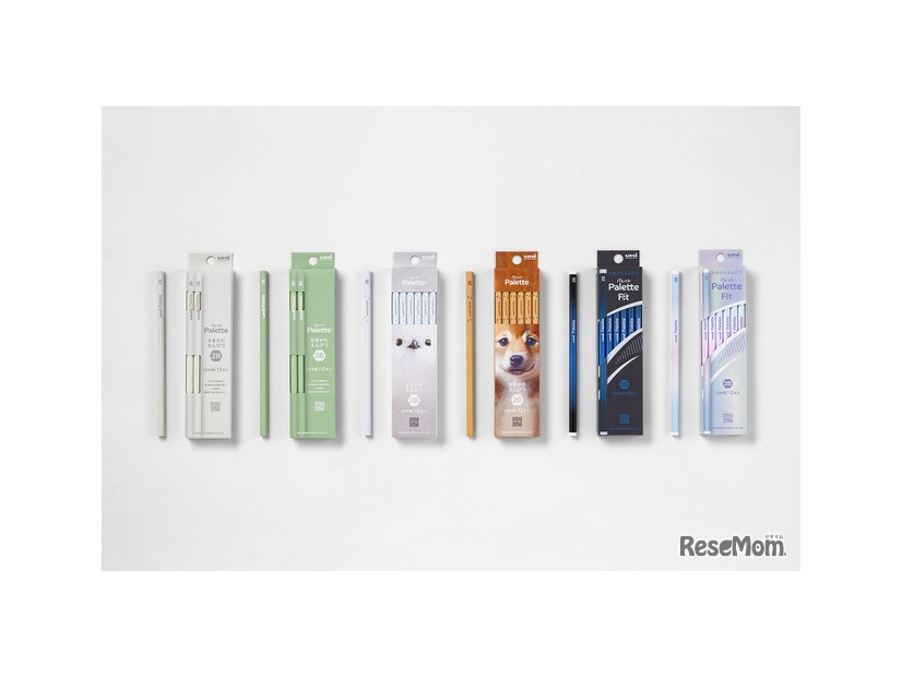 「uni Palette」（左から）アイボリー、ピスタチオ、もふエナガ、シバイヌ、「uni Palette Fit」（左から）メタリックネイビー、パールホワイト