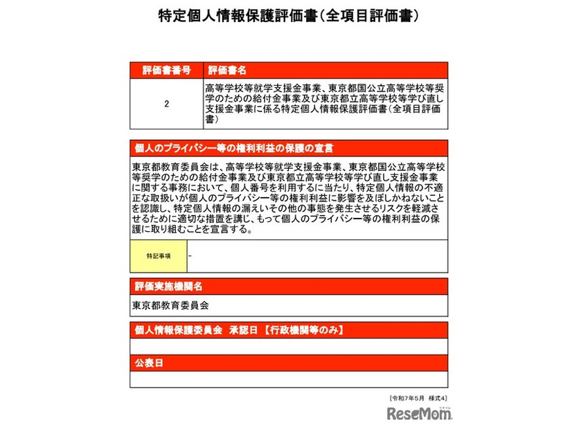 特定個人情報保護評価書（全項目評価書）
