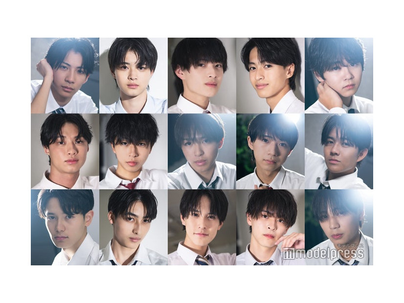 「男子高生ミスターコン2025」ファイナリスト（上段左から）小川永真、西小路侑汰、倉田琉偉、楢崎悠亮、清田優翔（中段左から）榎田一王、菊地脩椰、大橋光、曽根凌輔、安藤志音、（下段左から）谷本晴、吹澤輝、江畑皇之介、山口凌摩、三浦斗空（提供写真）