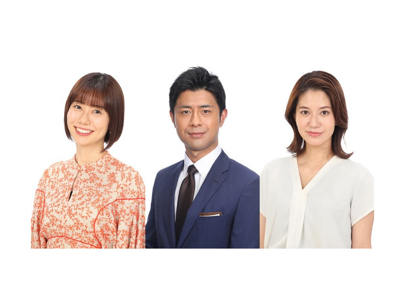 山崎夕貴、榎並大二郎、遠藤玲子（C）フジテレビ