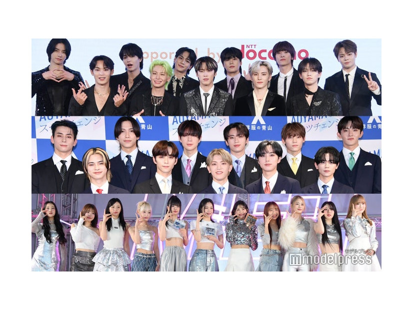 （上段から）JO1、INI、ME:I（C）モデルプレス