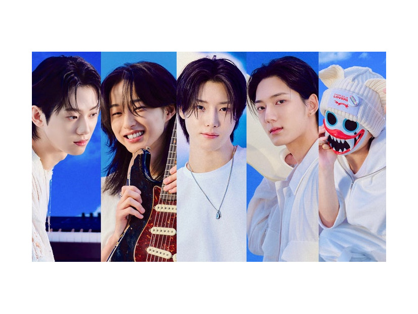 hrtz.wav（ハーツウェイブ）／（左から）ユン・ヨンジュン、ケイテン、リアン、デイン、ハギワ（C）CJ ENM. All Rights Reserved