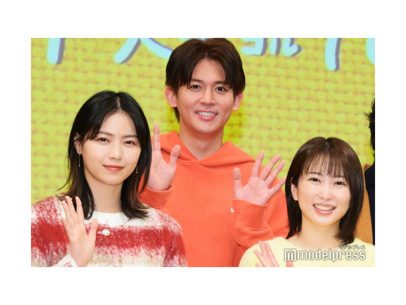 「未来のムスコ」制作発表に登壇した西野七瀬、小瀧望、志田未来（C）モデルプレス