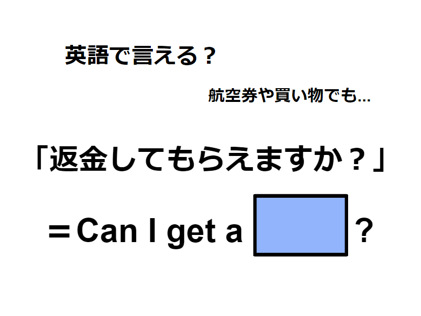 英語で「返金してもらえますか」は何て言う？