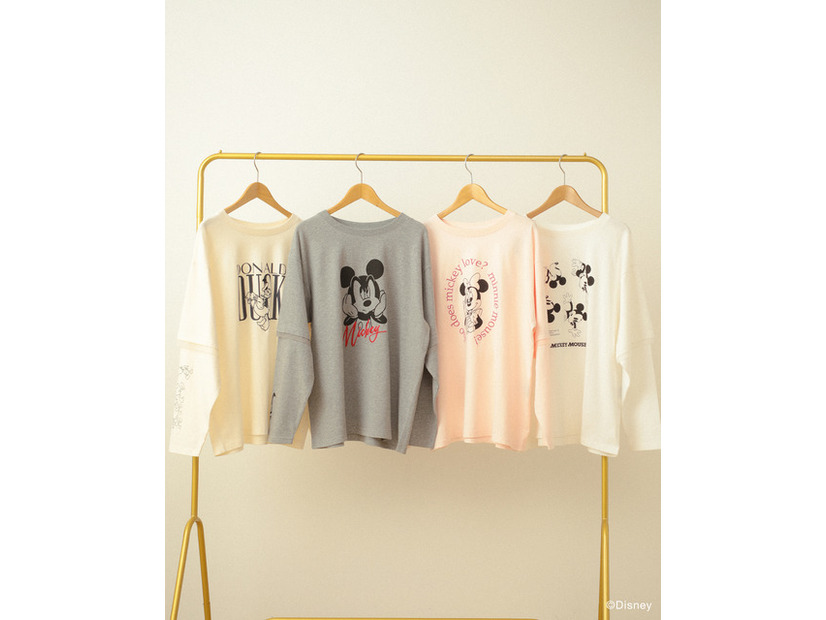 ミッキー＆フレンズ/レイヤードプリントロングTシャツ￥4,990
