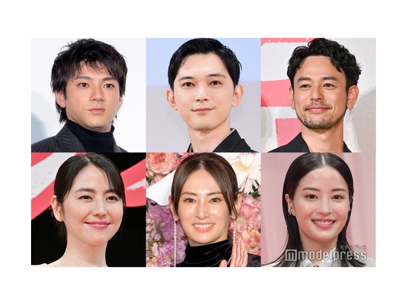 （左上から時計回りに）山田裕貴、吉沢亮、妻夫木聡、広瀬すず、北川景子、長澤まさみ（C）モデルプレス