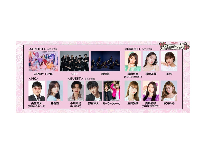 「Rakuten GirlsAward 2026 SPRING／SUMMER」出演者（提供写真）