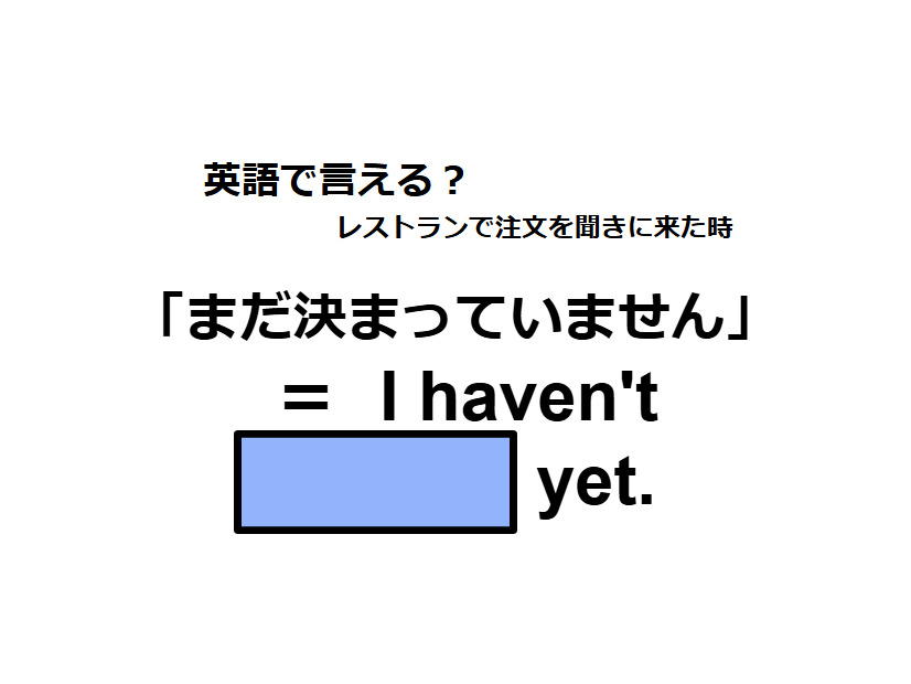 英語で「まだ決まっていません」は何て言う？