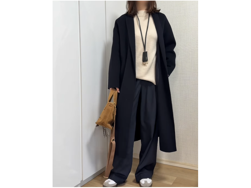 GUとユニクロを賢く取り入れて。ネイビーが基調の洗練した冬の着こなし術【40代の毎日コーデ】