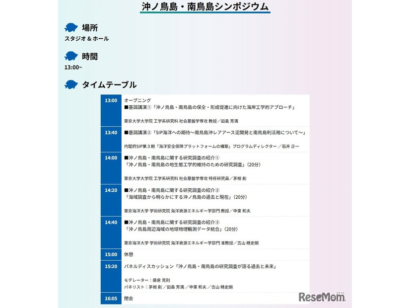 沖ノ鳥島・南鳥島シンポジウム
