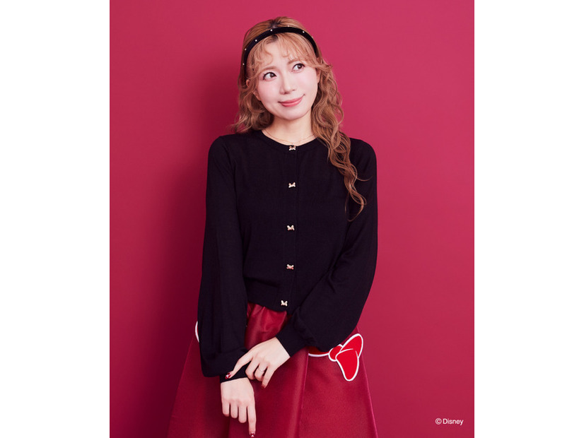 ミニー／リボンボタンUVカーディガン（Black）￥11,500