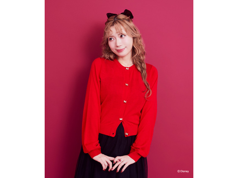 ミニー／リボンボタンUVカーディガン（Red）￥11,500