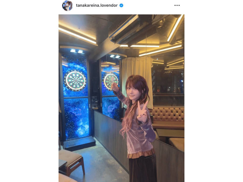 田中れいな、久しぶりのダーツ＆焼肉満喫SHOTに反響「構えがかっこいい」「可愛すぎるっ！」