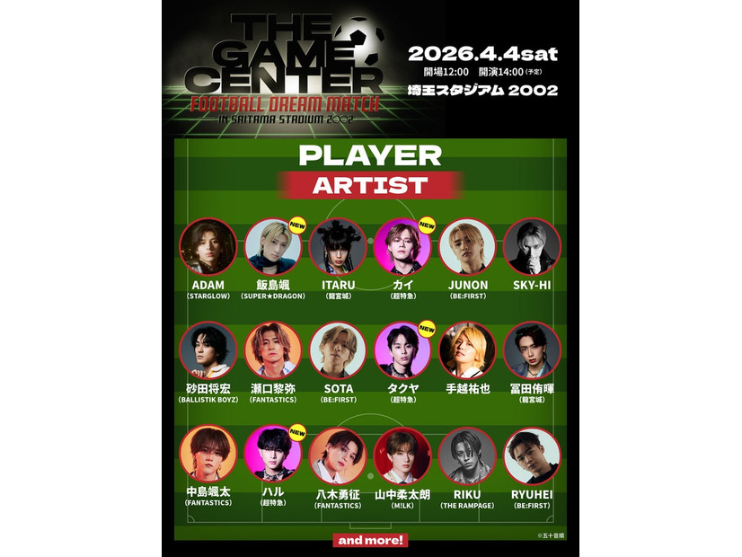 「THE GAME CENTER -FOOTBALL DREAM MATCH- in Saitama Stadium 2OO2」出演者（提供写真）