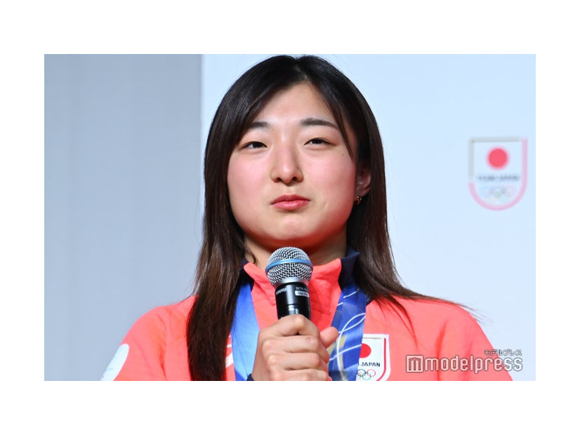「第25回オリンピック冬季競技大会 TEAM JAPAN 帰国時記者会見」に出席した坂本花織選手（C）モデルプレス