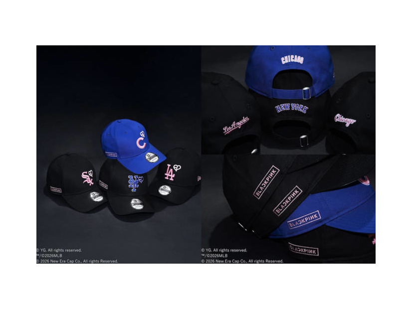 BLACKPINK×ニューエラ×MLB（TM)、ハートロゴ入りヘッドウェアを3月23日発売