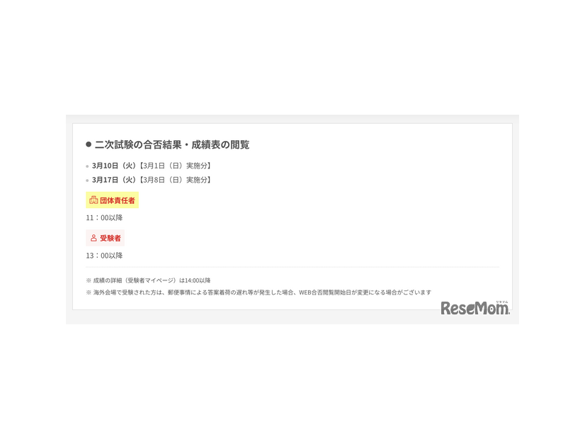 英検2025年度第3回二次試験の合否結果・成績表の閲覧