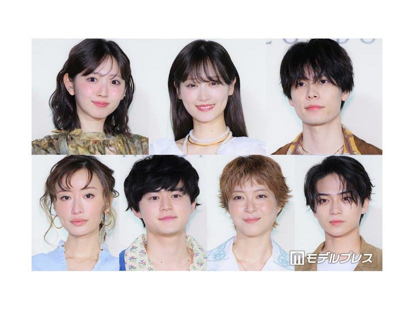 （上段左上から時計回り）鈴木愛理、山下美月、萩原利久、岩瀬洋志、上野樹里、鈴鹿央士、松本まりか