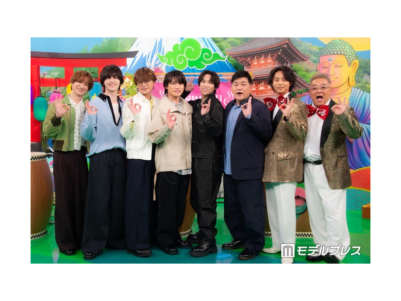 （左から）宮田俊哉、玉森裕太、横尾渉、二階堂高嗣、千賀健永、富澤たけし、藤ヶ谷太輔、伊達みきお（C）モデルプレス