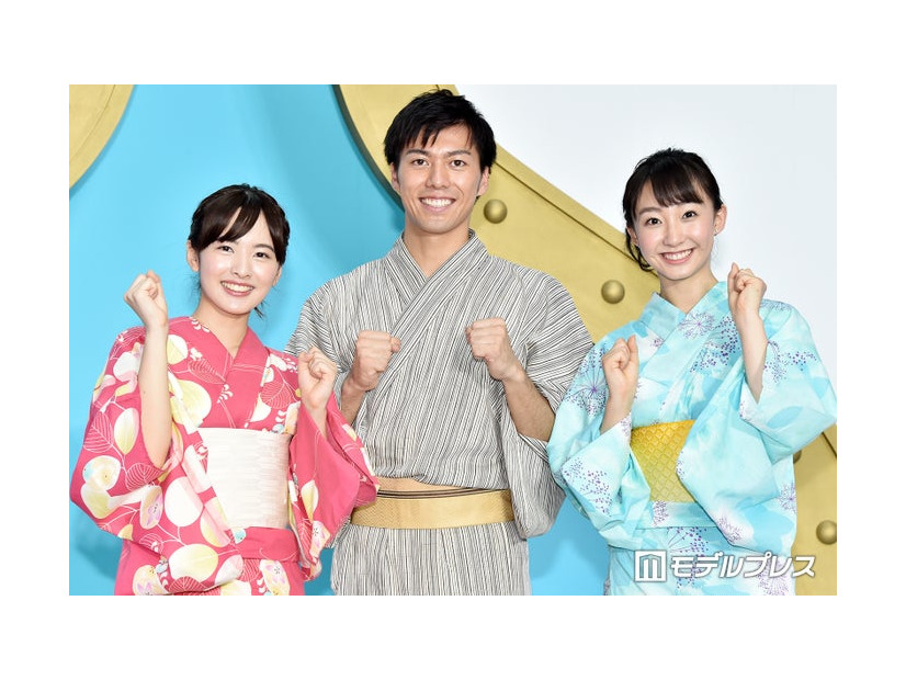 河出奈都美アナ、大町怜央アナ、杉原凜アナ（C）モデルプレス