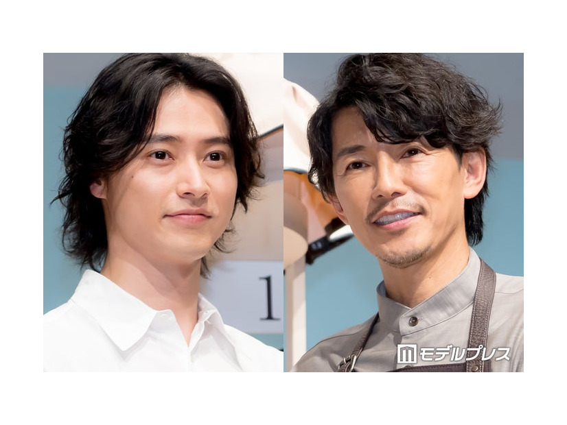 「uno ヘアケア 新CM発表会」に出席した山崎賢人、藤木直人（C）モデルプレス