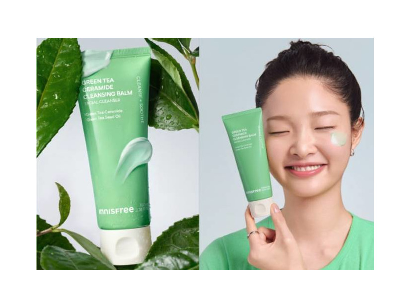 INNISFREE、緑茶由来のやさしさで洗う「グリーンティー セラミド クレンジングバーム」登場